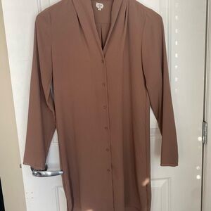 Wilfred silky camel long button up / dress